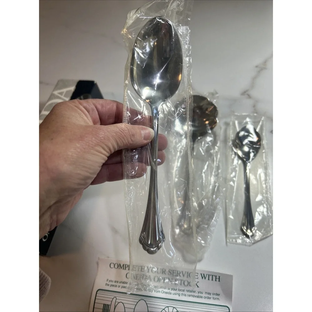 Marquette 3 Pc Stainless Hostess Set sugar tablespoon gravy Serving Spoon NEW‎